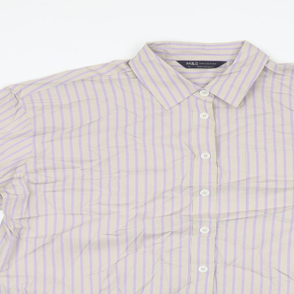 Womens UK Size 10 Marks and Spencer Grey Basic Button-Up