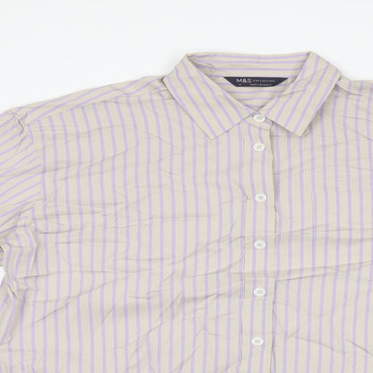 Womens UK Size 10 Marks and Spencer Grey Basic Button-Up