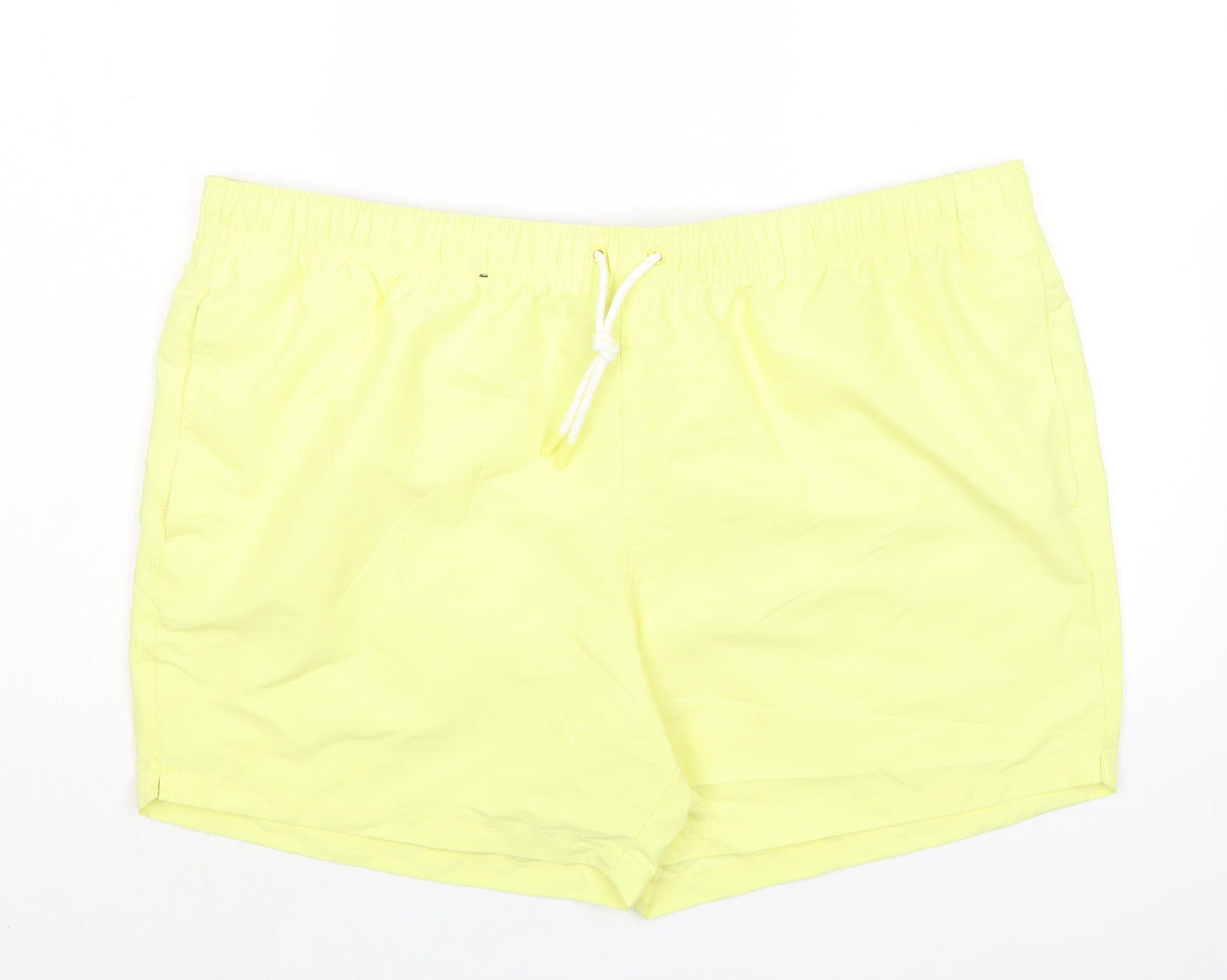 Marks and Spencer Mens Yellow Polyester Bermuda Shorts Size 3XL L6 in Regular Drawstring