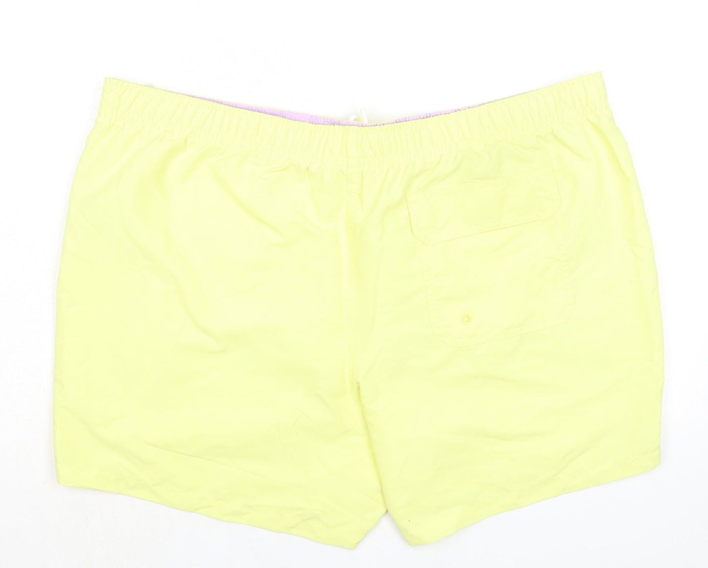 Marks and Spencer Mens Yellow Polyester Bermuda Shorts Size 3XL L6 in Regular Drawstring