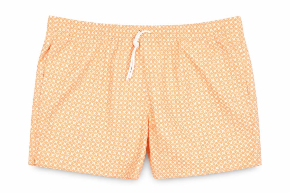 Marks and Spencer Mens Orange Polyester Bermuda Shorts Size 3XL L6 in Regular Drawstring - Swim Shorts