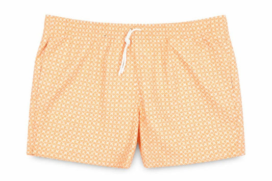 Marks and Spencer Mens Orange Polyester Bermuda Shorts Size 3XL L6 in Regular Drawstring - Swim Shorts
