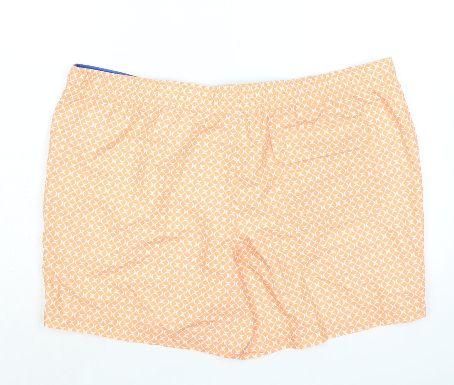 Marks and Spencer Mens Orange Polyester Bermuda Shorts Size 3XL L6 in Regular Drawstring - Swim Shorts