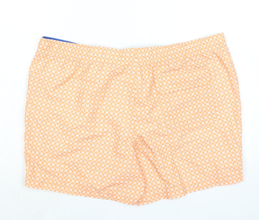 Marks and Spencer Mens Orange Polyester Bermuda Shorts Size 3XL L6 in Regular Drawstring - Swim Shorts