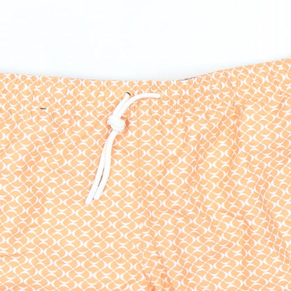 Marks and Spencer Mens Orange Polyester Bermuda Shorts Size 3XL L6 in Regular Drawstring - Swim Shorts