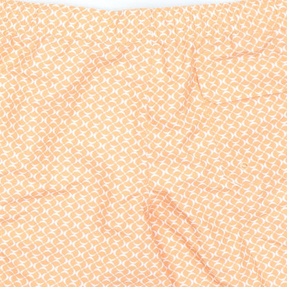 Marks and Spencer Mens Orange Polyester Bermuda Shorts Size 3XL L6 in Regular Drawstring - Swim Shorts
