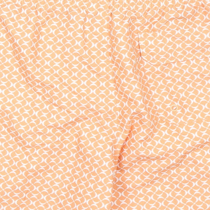 Marks and Spencer Mens Orange Geometric Polyester Bermuda Shorts Size 2XL Regular Drawstring - Inside Leg 5in