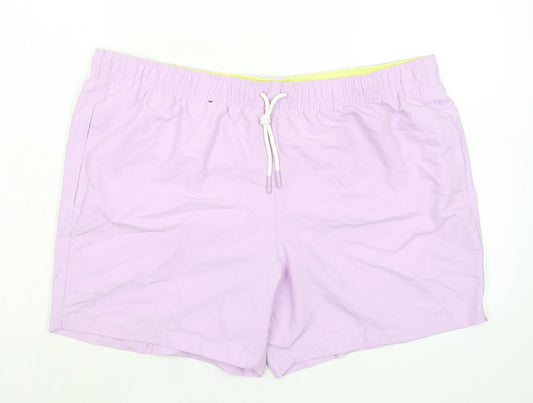 Marks and Spencer Mens Purple Polyester Bermuda Shorts Size 40 in Regular Drawstring - Inside Leg 5in
