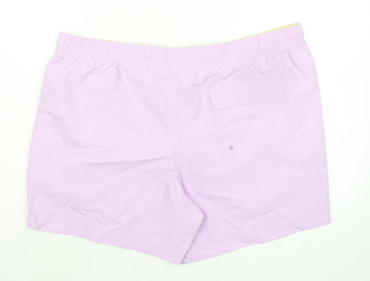 Marks and Spencer Mens Purple Polyester Bermuda Shorts Size 40 in Regular Drawstring - Inside Leg 5in