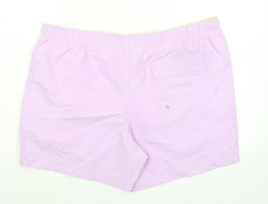Marks and Spencer Mens Purple Polyester Bermuda Shorts Size 40 in Regular Drawstring - Inside Leg 5in