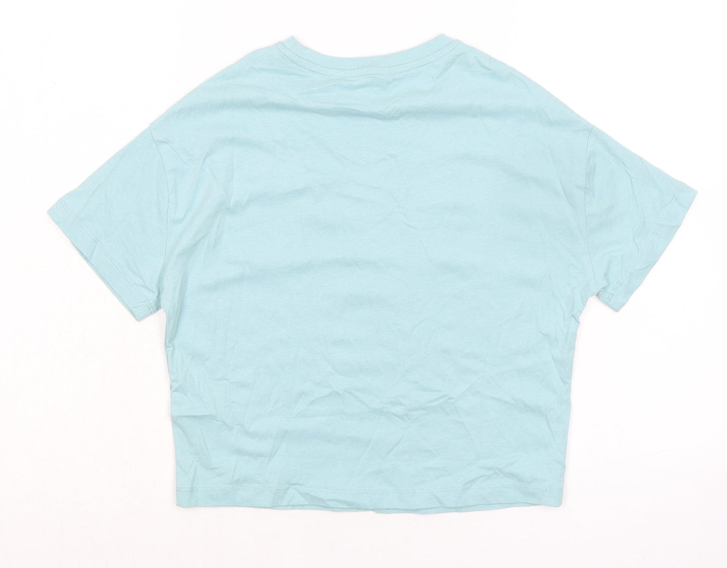 Marks and Spencer Boys Green Cotton Basic T-Shirt Size 7-8 Years Round Neck - Pocket