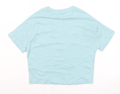 Marks and Spencer Boys Green Cotton Basic T-Shirt Size 7-8 Years Round Neck - Pocket