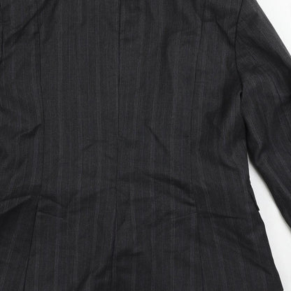 French Connection Womens Grey Striped Jacket Blazer Size 12 Button