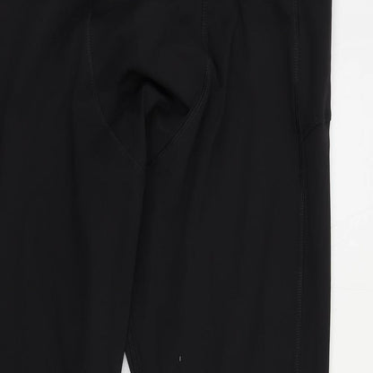 GOODMOVE Womens Black Polyester Compression Leggings Size 2XL L28 in Regular