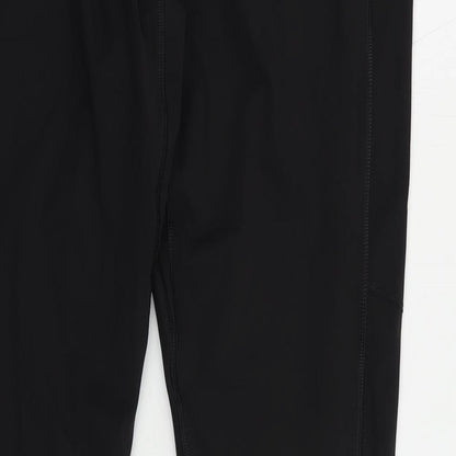 GOODMOVE Womens Black Polyester Compression Leggings Size 2XL L28 in Regular