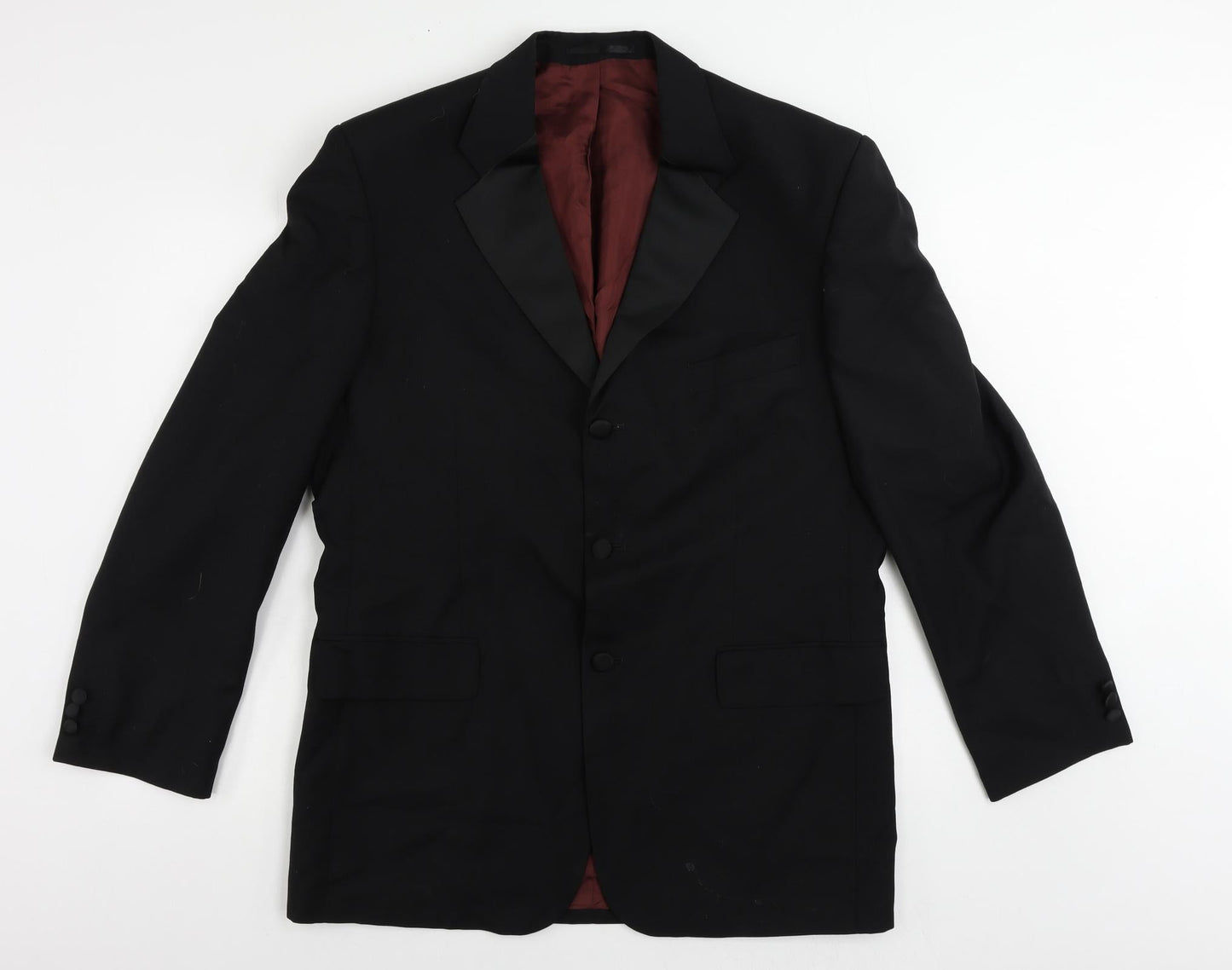 Mens UK Size 42 Fellini Regular Black Suit Tuxedo