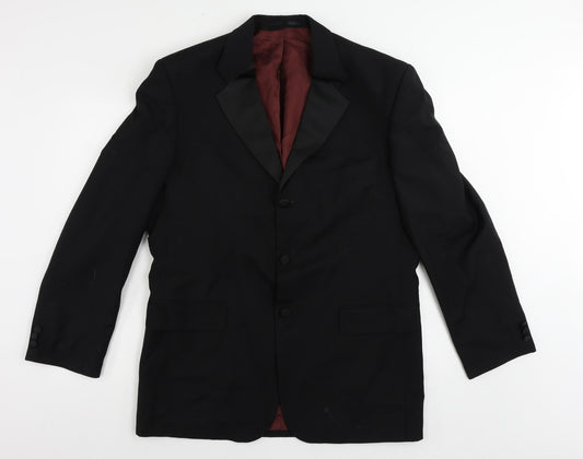 Mens UK Size 42 Fellini Regular Black Suit Tuxedo