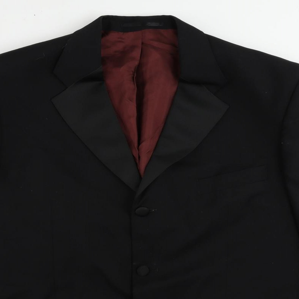 Mens UK Size 42 Fellini Regular Black Suit Tuxedo