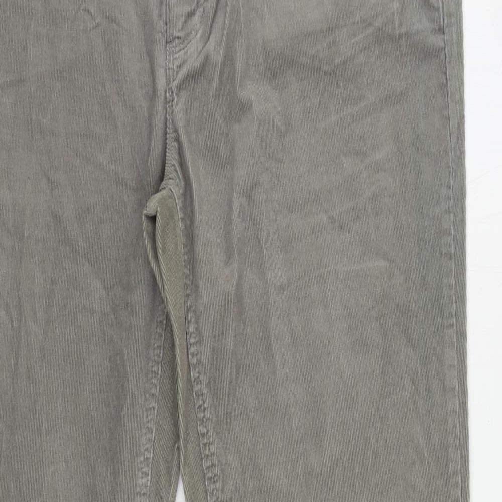 Dickins & Jones Womens Grey Cotton Trousers Size 18 L30 in Regular Zip
