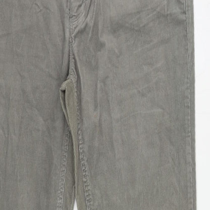 Dickins & Jones Womens Grey Cotton Trousers Size 18 L30 in Regular Zip