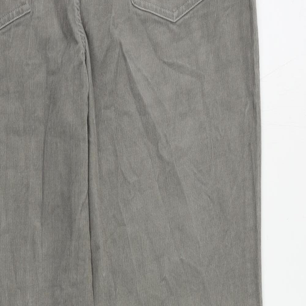 Dickins & Jones Womens Grey Cotton Trousers Size 18 L30 in Regular Zip