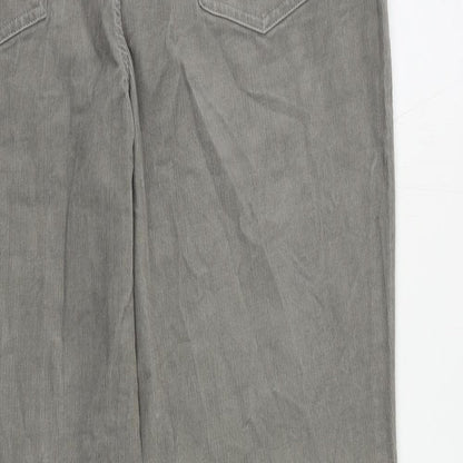Dickins & Jones Womens Grey Cotton Trousers Size 18 L30 in Regular Zip
