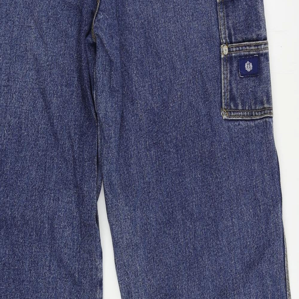 Duke Jeanswear Mens Blue Cotton Straight Jeans Size 34 in L31 in Regular Zip
