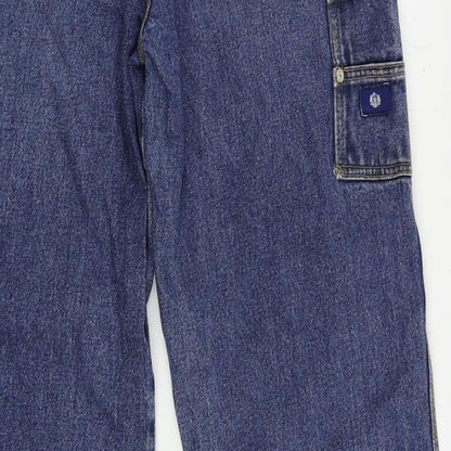 Duke Jeanswear Mens Blue Cotton Straight Jeans Size 34 in L31 in Regular Zip