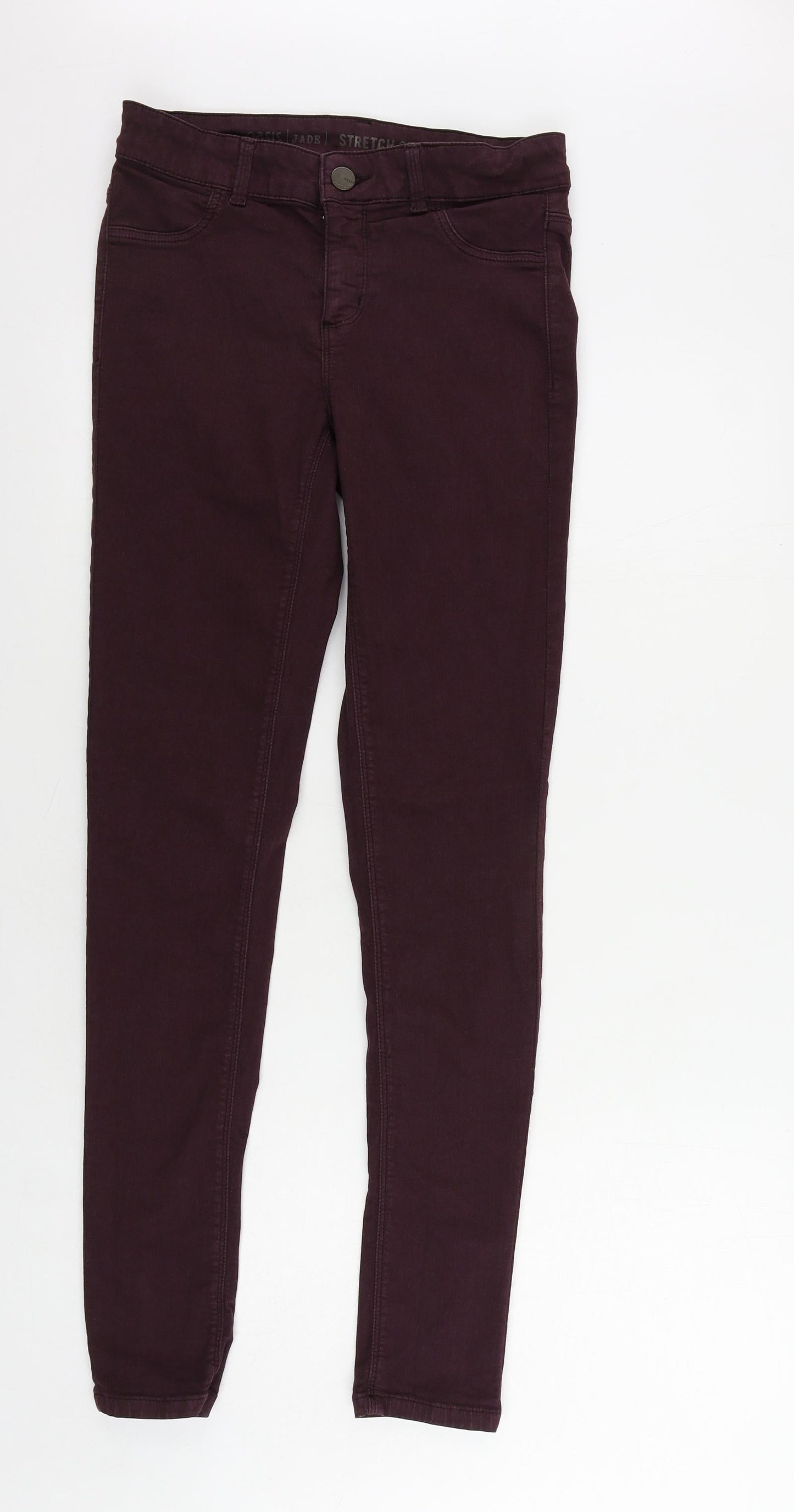 Oasis Womens Purple Cotton Skinny Jeans Size 10 L31 in Regular Zip