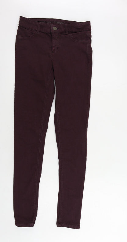 Oasis Womens Purple Cotton Skinny Jeans Size 10 L31 in Regular Zip