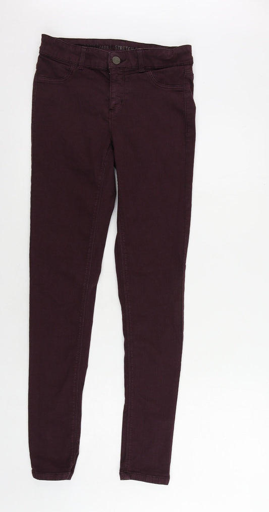 Oasis Womens Purple Cotton Skinny Jeans Size 10 L31 in Regular Zip