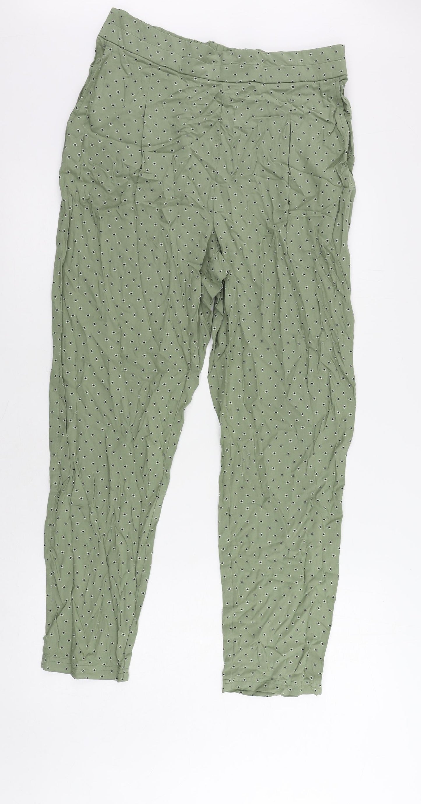 Womens UK Size 12 Marks and Spencer Regular Fit  Green Trousers