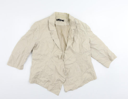 Principles Womens Beige Jacket Blazer Size 16 - Open