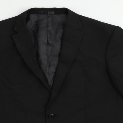 Mens UK Size 42 Greenwoods Regular Black Suit Jacket