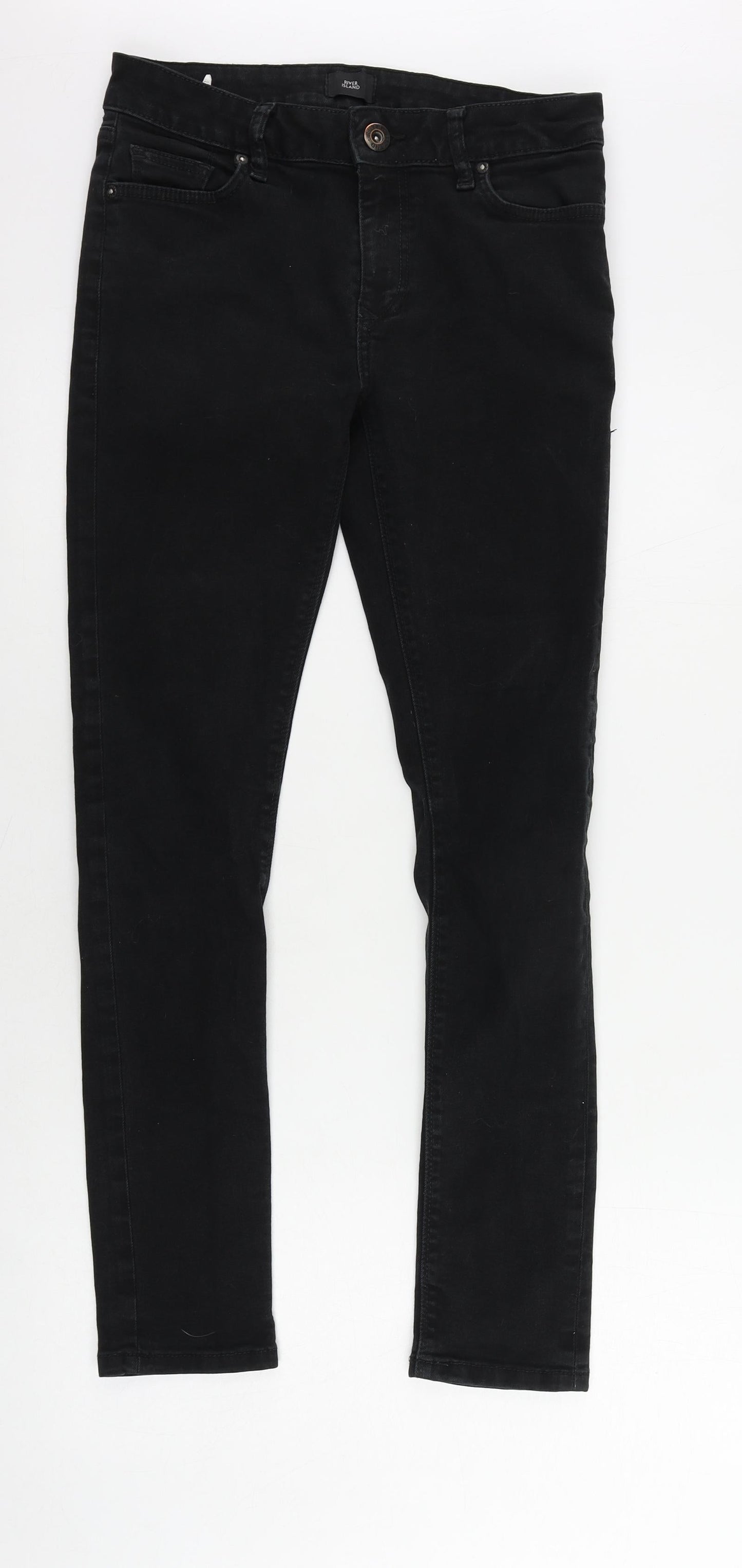 Mens UK Size 28 in River Island Regular Fit Skinny Black Jeans