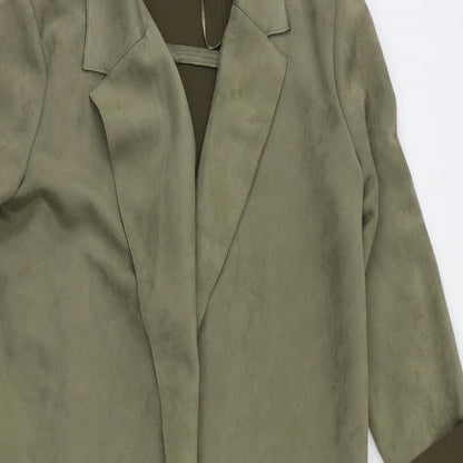 Womens UK Size M Zara Green Overcoat