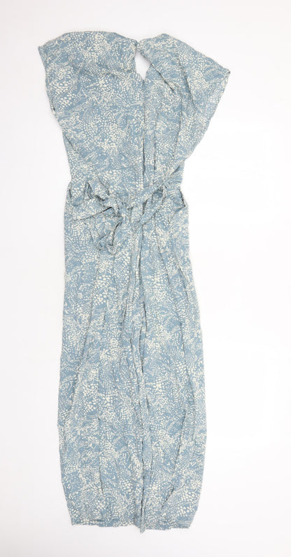 b.young Womens Blue Geometric Viscose Jumpsuit One-Piece Size 8 L23 in Zip