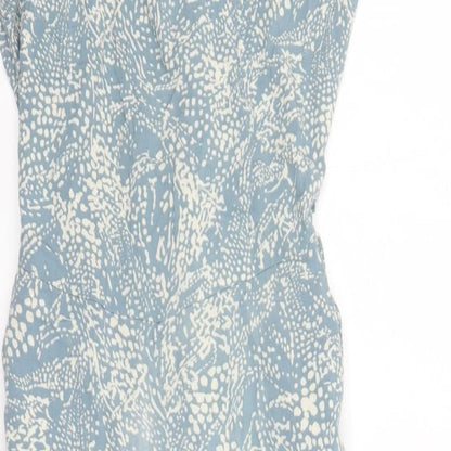 b.young Womens Blue Geometric Viscose Jumpsuit One-Piece Size 8 L23 in Zip