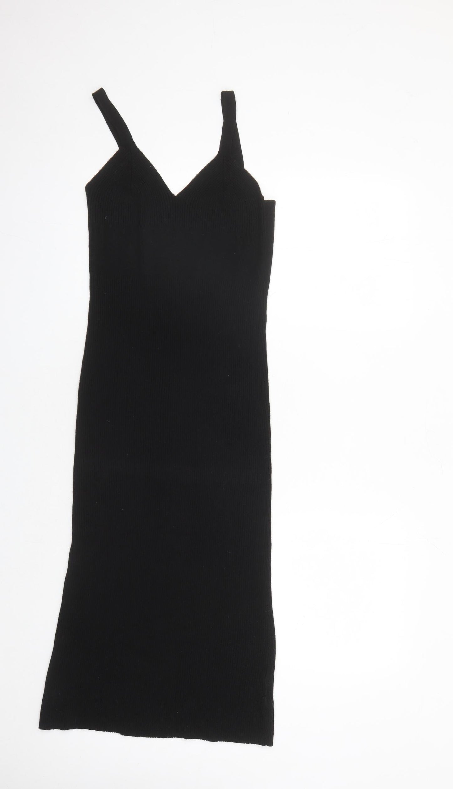 Z Supply Womens Black Polyester Pencil Dress Size M V-Neck Pullover