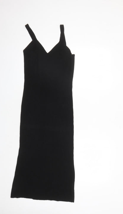 Z Supply Womens Black Polyester Pencil Dress Size M V-Neck Pullover