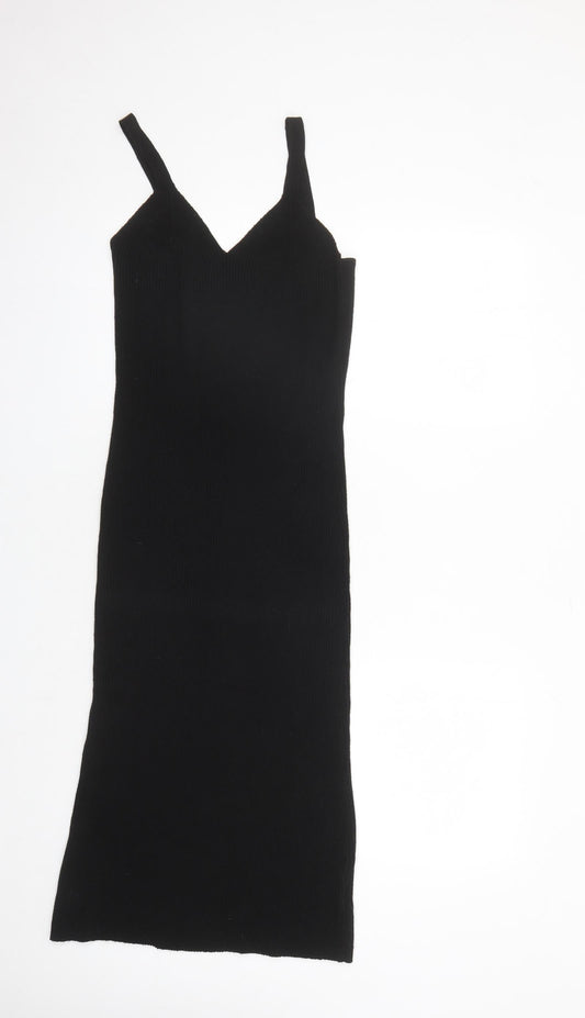 Z Supply Womens Black Polyester Pencil Dress Size M V-Neck Pullover