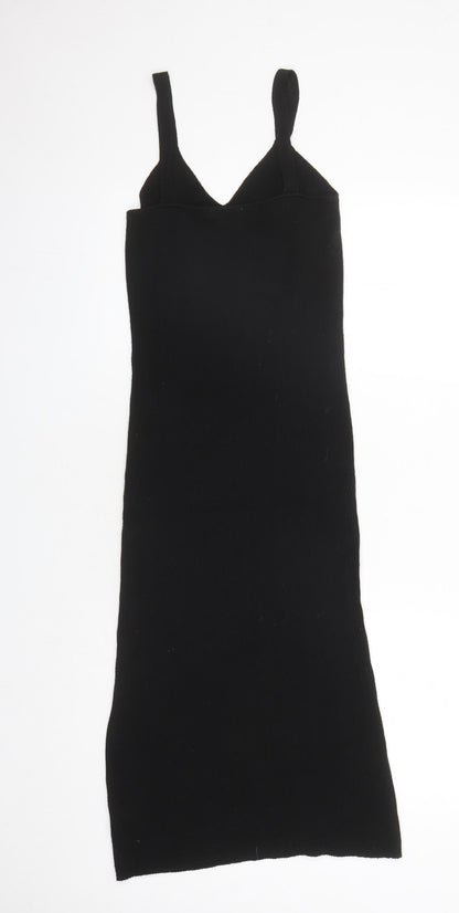 Z Supply Womens Black Polyester Pencil Dress Size M V-Neck Pullover
