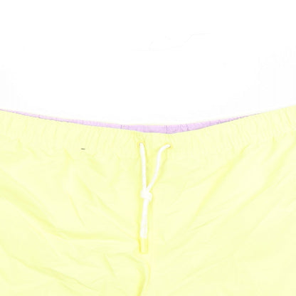 Marks and Spencer Mens Yellow Polyester Sweat Shorts Size 3XL L6 in Regular Drawstring - Elasticated Waist Swim Shorts Pockets