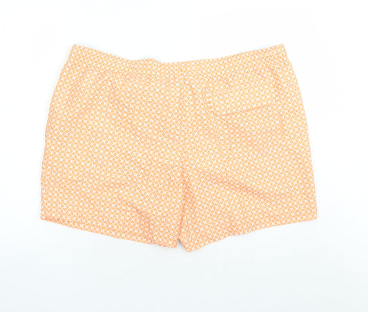Marks and Spencer Mens Orange Geometric Polyester Sweat Shorts Size 3XL L6 in Regular Drawstring - Elasticated Waist Swim Shorts Pockets