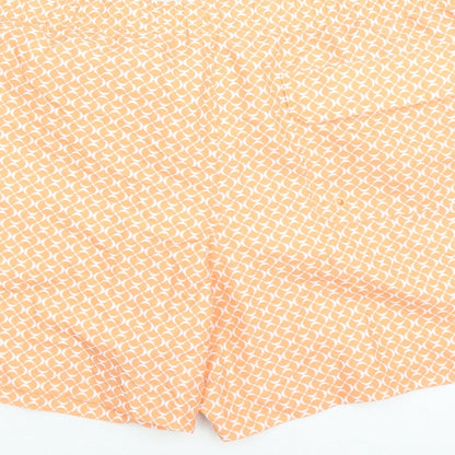 Marks and Spencer Mens Orange Geometric Polyester Sweat Shorts Size 3XL L6 in Regular Drawstring - Elasticated Waist Swim Shorts Pockets