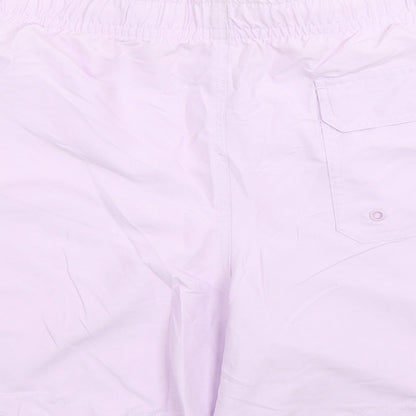 Marks and Spencer Mens Purple Polyester Sweat Shorts Size 3XL L6 in Regular Drawstring - Elasticated Waist Swim Shorts Pockets