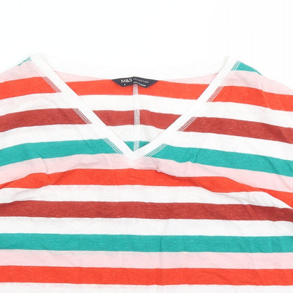 Womens UK Size 6 Marks and Spencer Multicoloured Basic T-Shirt