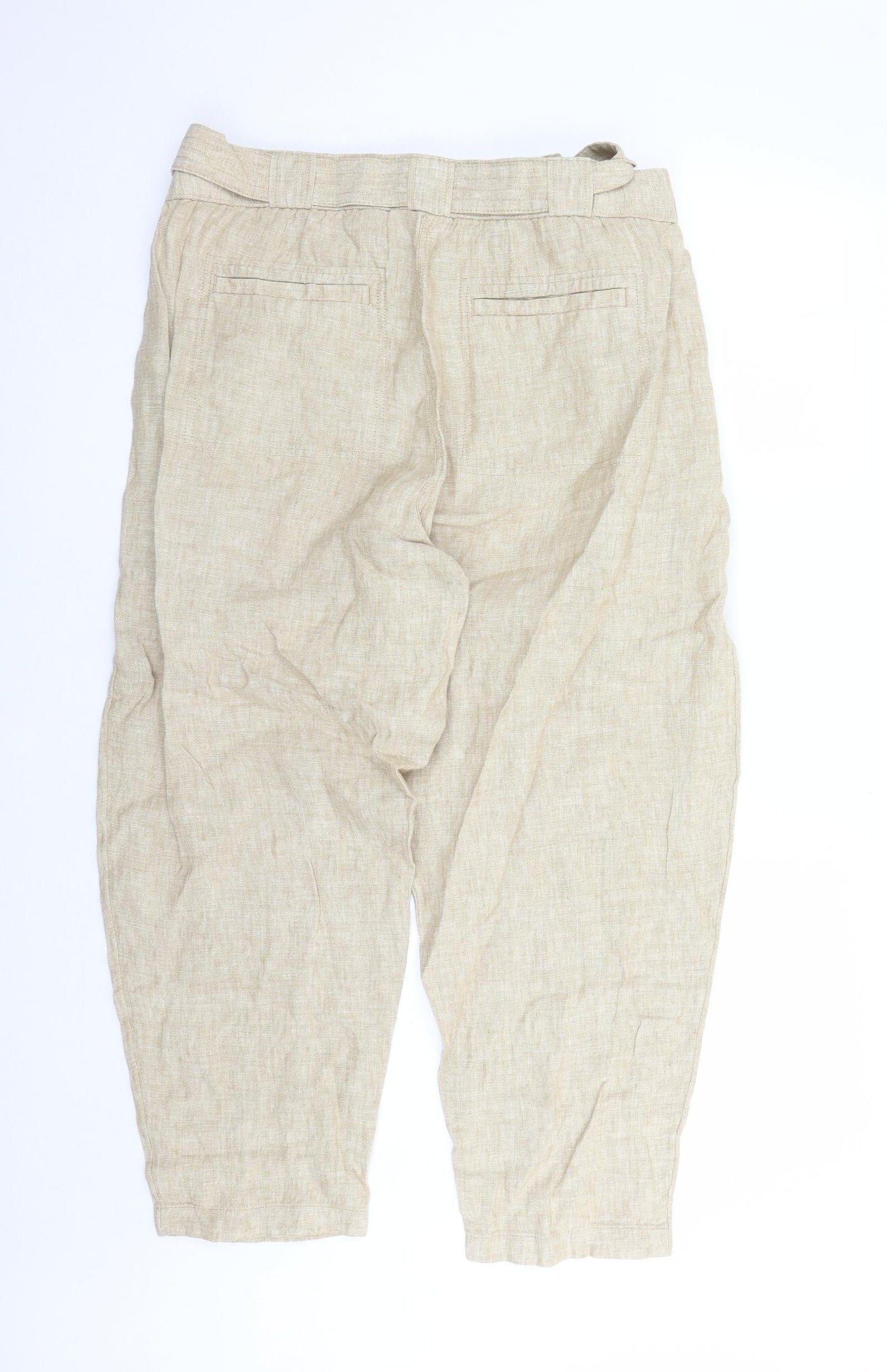 Womens UK Size 22 Marks and Spencer Regular Fit Carrot Beige Trousers