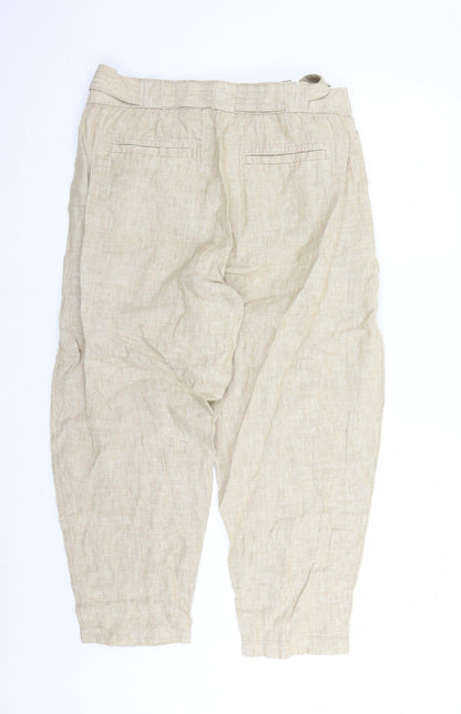 Womens UK Size 22 Marks and Spencer Regular Fit Carrot Beige Trousers