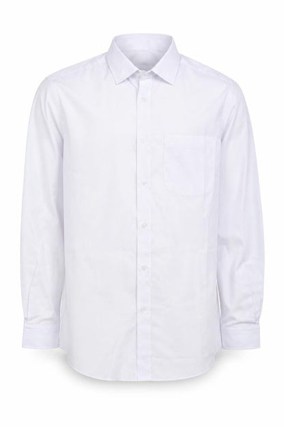 Marks and Spencer Mens White Polyester Button-Up Size 14.5 Collared Button